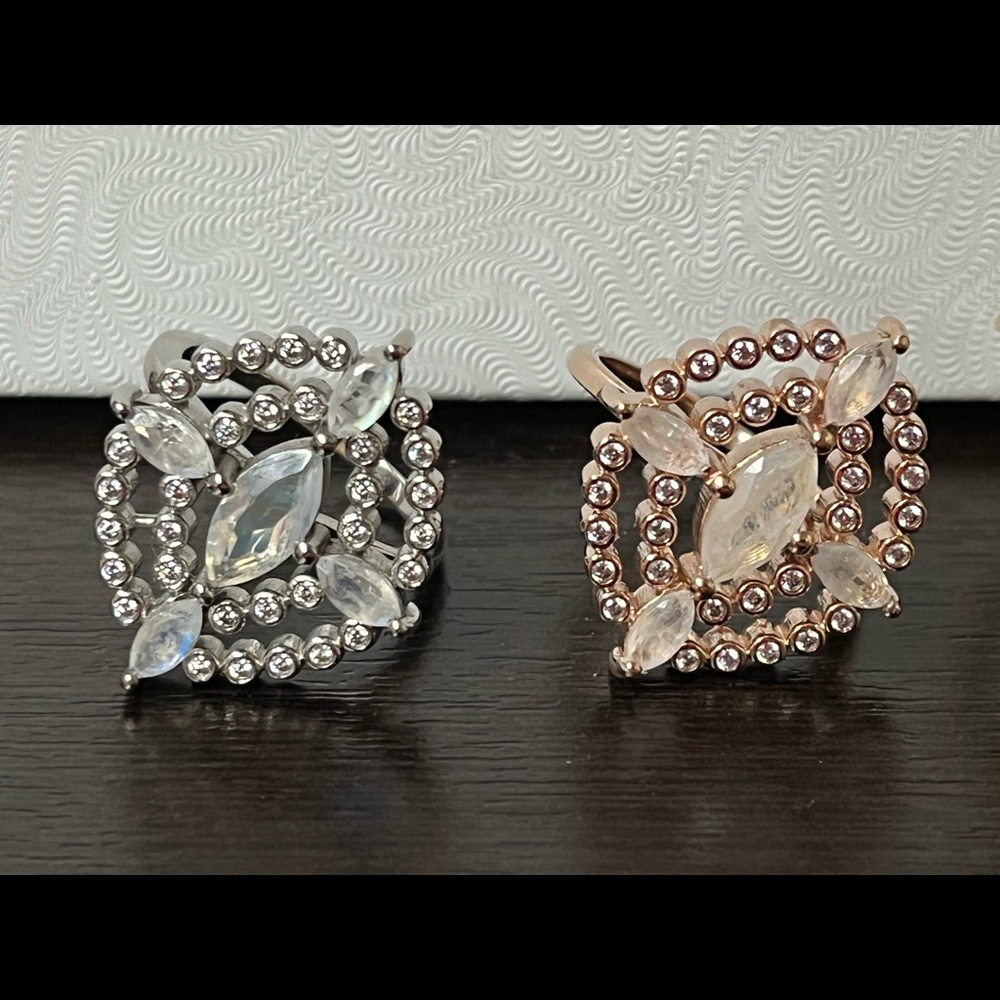Silver Artemis Rainbow Moonstone Ring - Picture 4 of 4